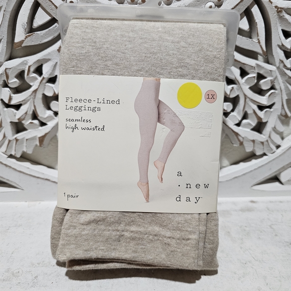 a new day Pants - NEW A New Day Fleece-Lined Leggings Womens 1X